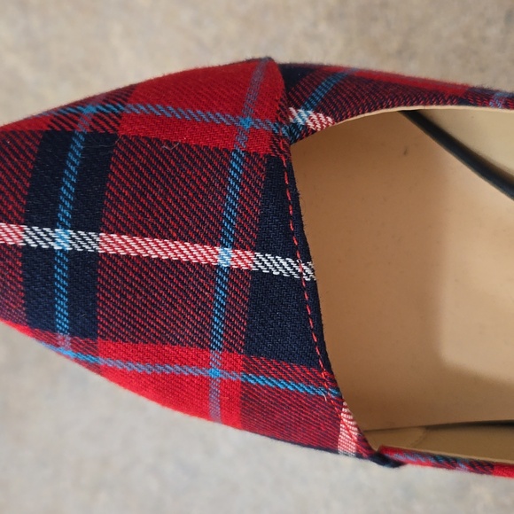 Sole Society Angelica Navy/Red Flannel Fabric Heels - Picture 5 of 10